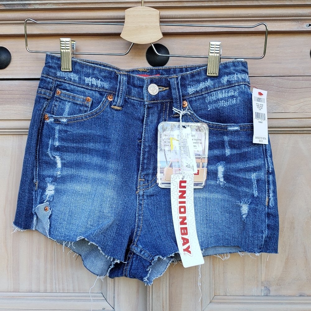 Unionbay Denim High Waisted Shorts sz 1 - Picture 2 of 6